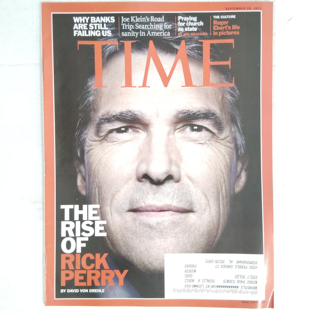 TIME Magazine Sept. 26 2011 Rick Perry Cover - Sarah Palin, Women in Television